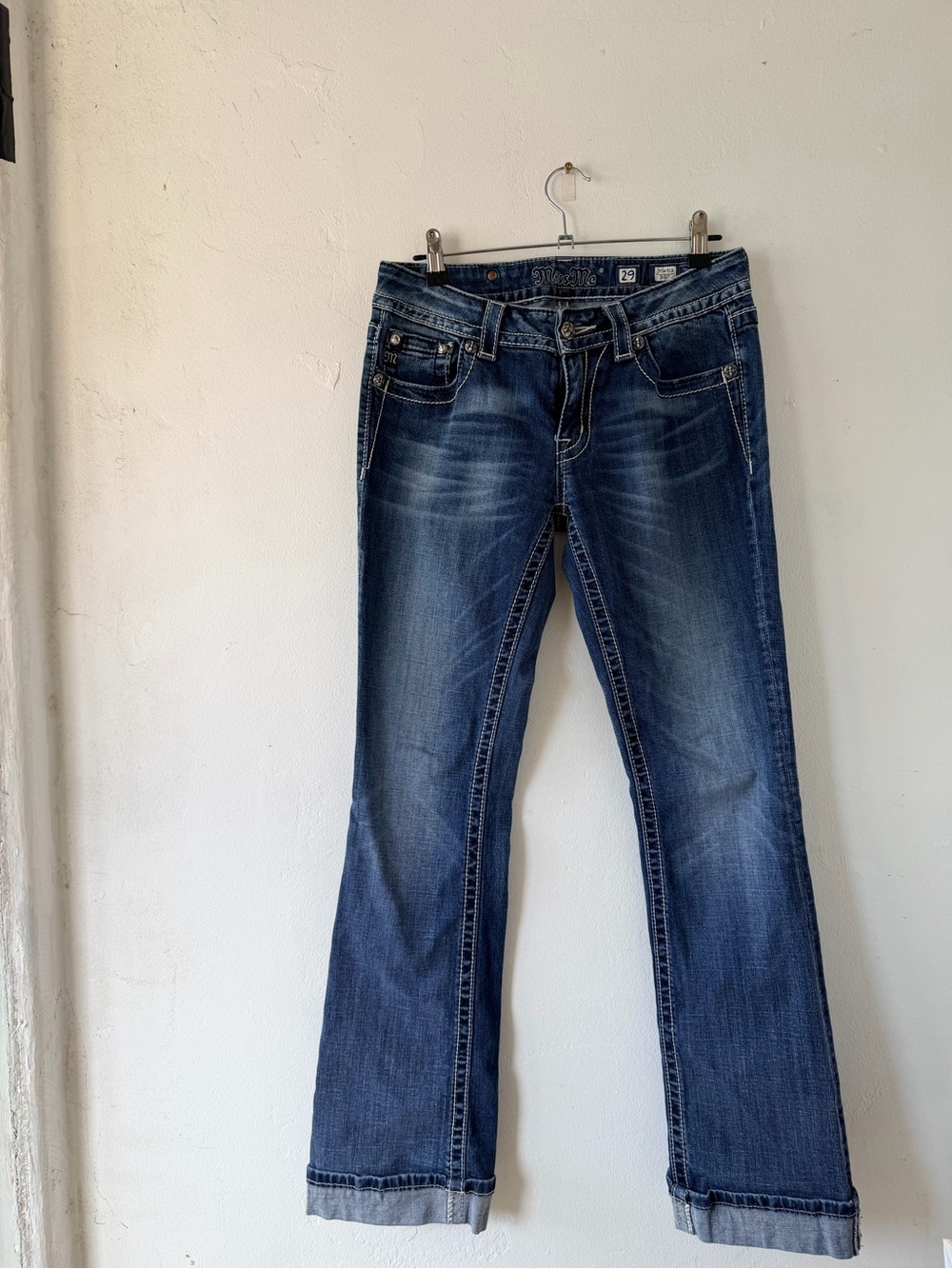 Y2k Miss Me Dark Blue denim cowgirl embellished Bootcut  boho Jeans